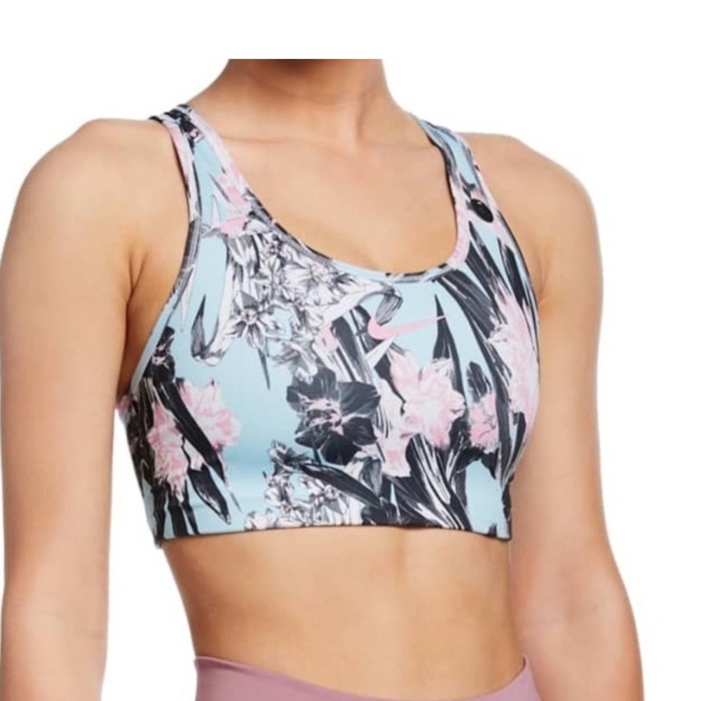 Nike Tropical Swoosh Hyper Femme Printed DriFit Medium Support Sports bra size s